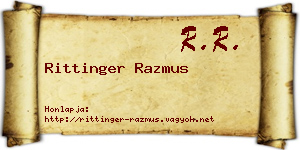 Rittinger Razmus névjegykártya